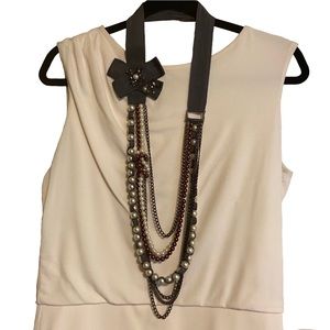 Long Multi-Strand Necklace Chains Pearls Ribbons